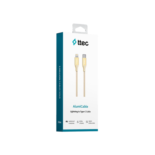 Ttec AlumiCable Typec-Lightng Kablo Gold Şarj Kabloları