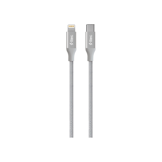 TtecAlumiCable Typec-Lightng KabloGümüş Şarj Kabloları