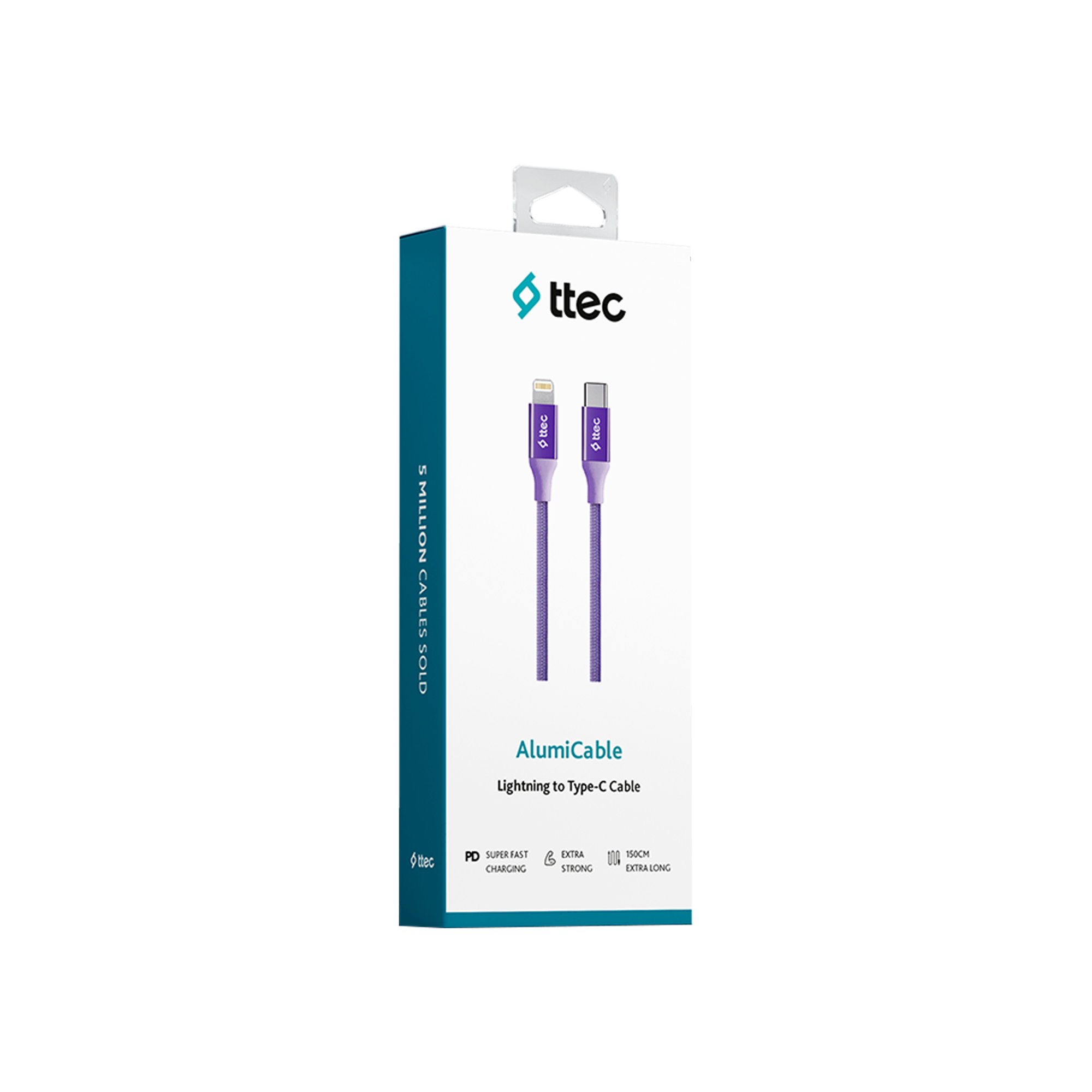 Ttec AlumiCable Typec-Lightng Kablo Mor Şarj Kabloları