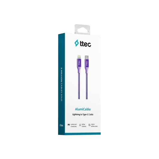 Ttec AlumiCable Typec-Lightng Kablo Mor Şarj Kabloları
