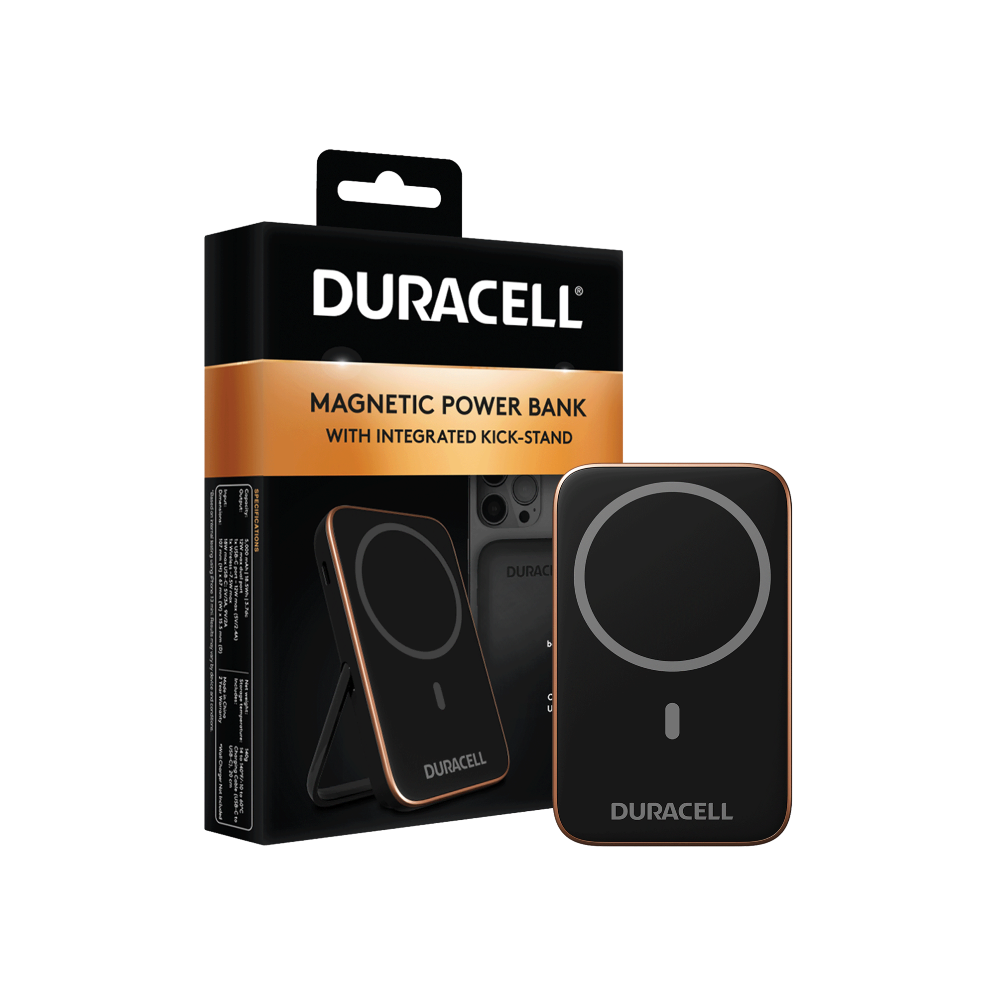 DURACELL 5000 PBANK MAGSAFE 12W BLACK Powerbank