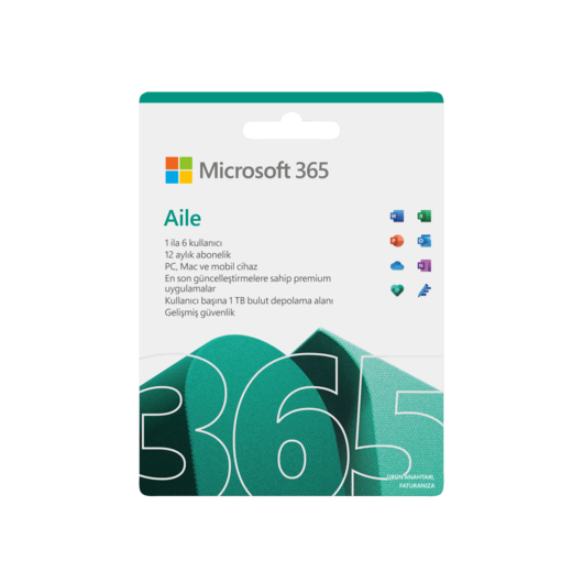 Microsoft 365 Aile Türkçe Bilgisayar Çevre Birimleri